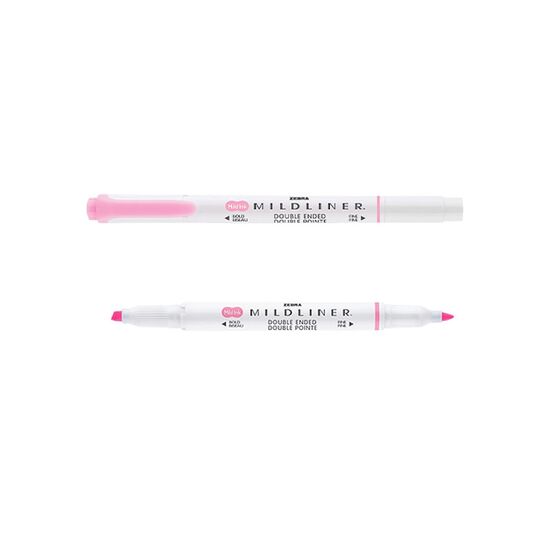 Marker ZEBRA Mildliner, fluorescent, pe doua fete, Pink