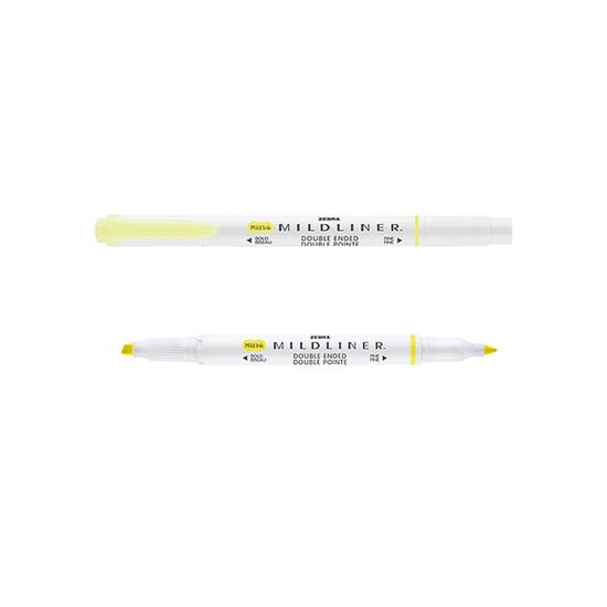 Marker ZEBRA Mildliner, fluorescent, pe doua fete, Yellow