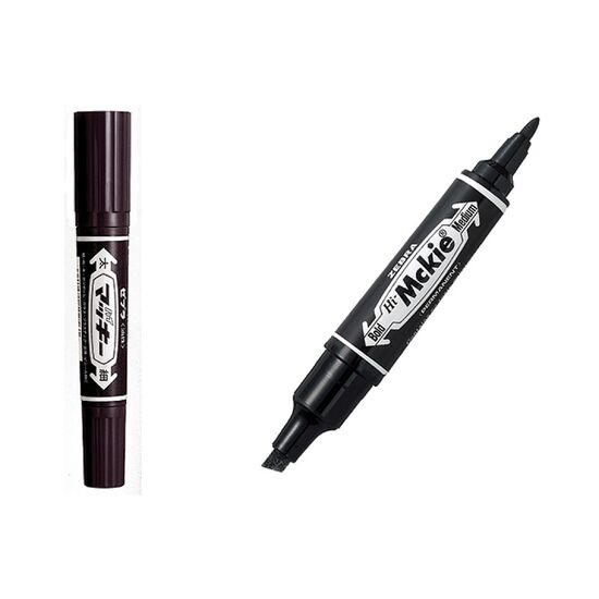 Маркер перманентный ZEBRA Hi-Mckie, двухсторонний, 2/4 mm, Black