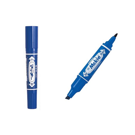 Маркер перманентный ZEBRA Hi-Mckie, двухсторонний, 2/4 mm, Blue