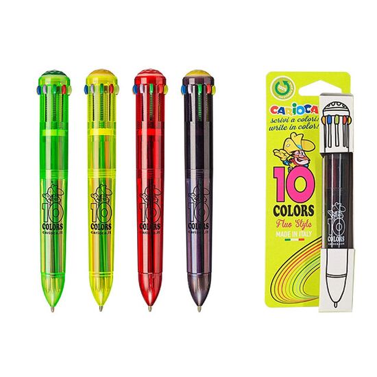 Pix cu bila CARIOCA Fluo, 10 culori, 1 buc