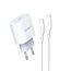 Зарядное устройство Jokade 1*Type-C with Cable Type-C to Type-C 25W Max JB010, White