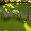 Set mobilier, sticla, plastic, 3 piese: masa D60xH72 cm si 2 scaune 60x58xH72 cm, 2 image