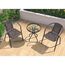 Set mobilier, sticla, plastic, 3 piese: masa D60xH72 cm si 2 scaune 60x58xH72 cm