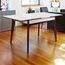 Раскладной стол DECOPRIM PLUS MG-A05, 120/150x75, White Glass+Brown Legs