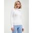 Bluza cu maneca lunga pentru femei Giulia Neck, fara cusaturi, alb, L/XL