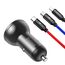 Incarcator Auto BASEUS, 2xUSB, Fast Charge, 24 W, Cu cablu 3-in-1, Negru-Gri, 3 image