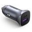 Автозарядка UGREEN, USB-A + Type-C, Алюминиевая, PD и QC, 3 A, 24 Вт, Серебристая