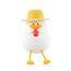 Lampa de veghe Cute Series Duck with a Hat, Alba