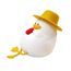 Lampa de veghe Cute Series Duck with a Hat, Alba, 2 image