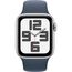 Умные часы Apple Watch SE, GPS, 44mm, Silver Aluminium Case Storm Blue Sport Band, M/L, изображение 2