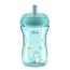 Чашка с трубочкой Caretero Chicco антипроливайка, 12 месяцев+, Turquoise