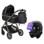 Cărucior 2 în 1 MONI iClick Black, negru