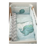 Set de lenjerie de pat pentru copii VERES Menthol Whale New 217.08.1, 6 piese