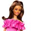 Papusa Barbie MATTEL Fashionista cu par ondulat saten si rochie roz, 5 image
