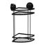 Raft de colt Tendance pe ventuze, cu 2 nivele, metal, negru, 18 х 18 х 38 cm
