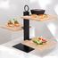 Suport de servire, 3 nivele, bambus si metal, 32X27X15 cm