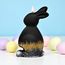 Lumanare decorativa Bunny LM00526, Metalic, Negru-Auriu, 19 cm